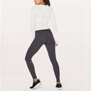 Lululemon Luxstreme Variegated Knit Heathered Black Speed Up Tight